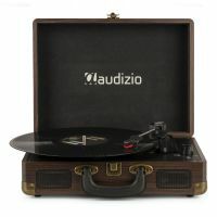 Audizio RP114W - Platine Vinyle Rétro avec Haut-Parleurs Intégrés - Noyer