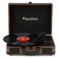 Audizio RP116W - Platine Vinyle Rétro avec Bluetooth 5.0 IN & OUT, Haut-Parleurs Intégrés - Acacia