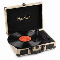 Audizio RP116LW - Platine Vinyle Rétro avec Bluetooth 5.0 IN & OUT, Haut-Parleurs Intégrés – Frêne