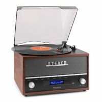 Audizio Frisco Platine Vinyle Bluetooth avec Radio DAB+ Intégrée - Marron