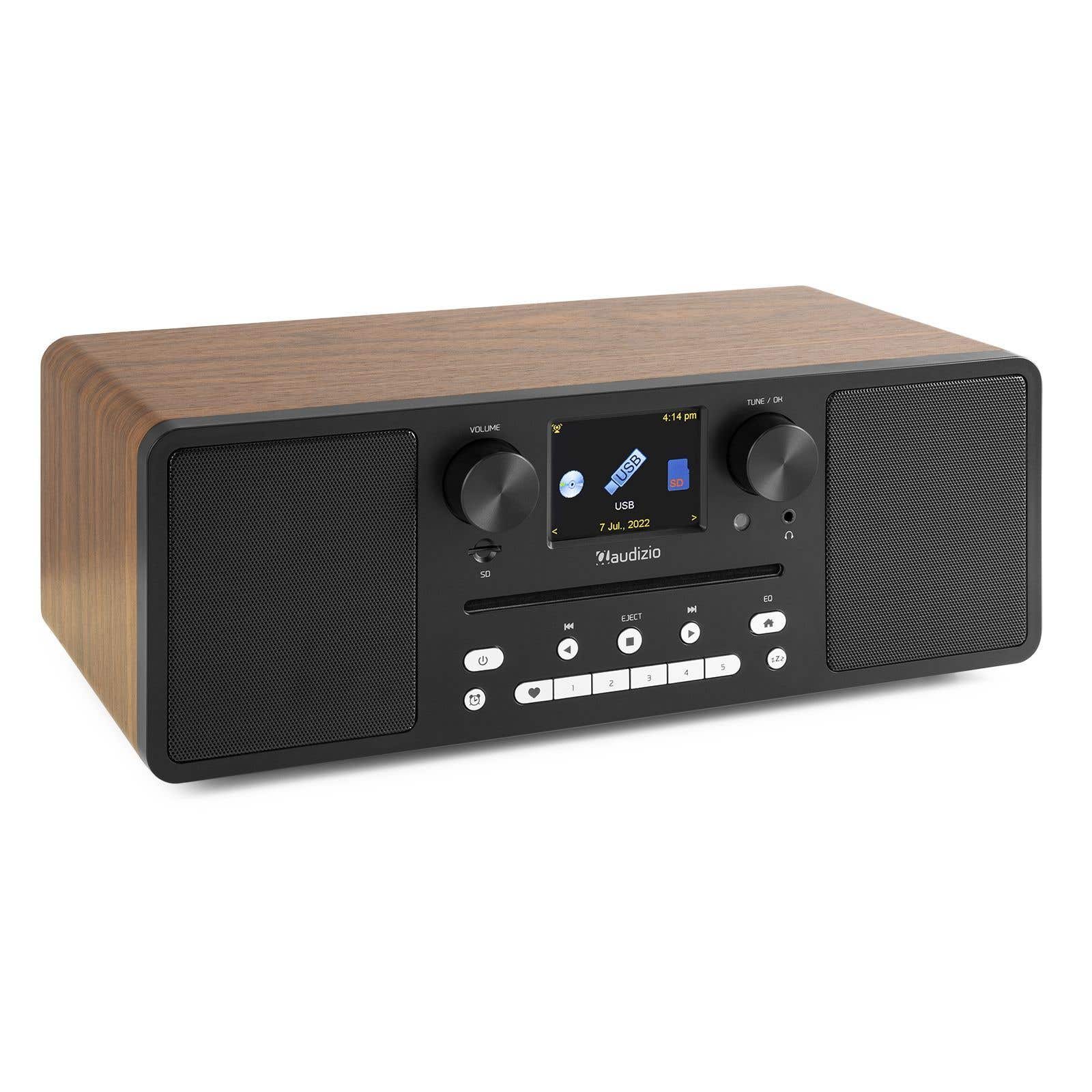 Audizio Naples Radio DAB+ Stéréo avec Bluetooth 60W - Marron