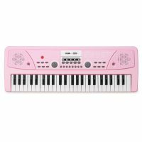 Max KD49P - Clavier Électronique 49 Touches pour Enfant avec Batterie & Micro - Rose