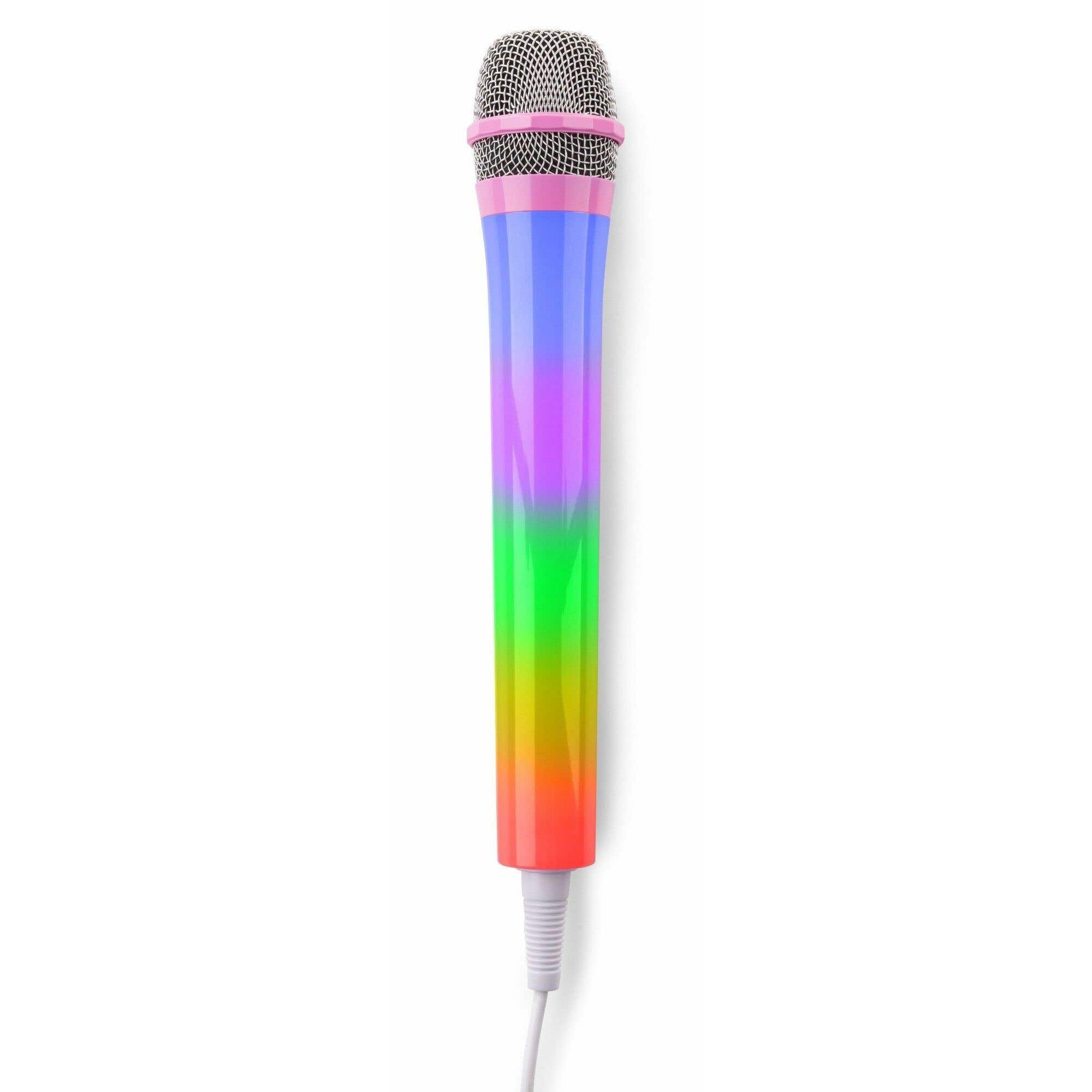 Fenton KMD55P Microphone Filaire Karaoké Rose avec Éclairage LED
