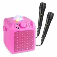 Fenton KAR55P Enceinte Karaoké Enfant Bluetooth avec Façade Lumineuse et Jelly Ball 50 Watts - Rose