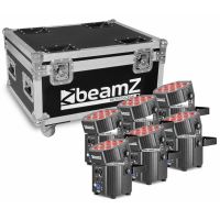 BeamZ Professional BBP60 - Set 6 Projecteurs, avec Chargeur dans un Flightcase