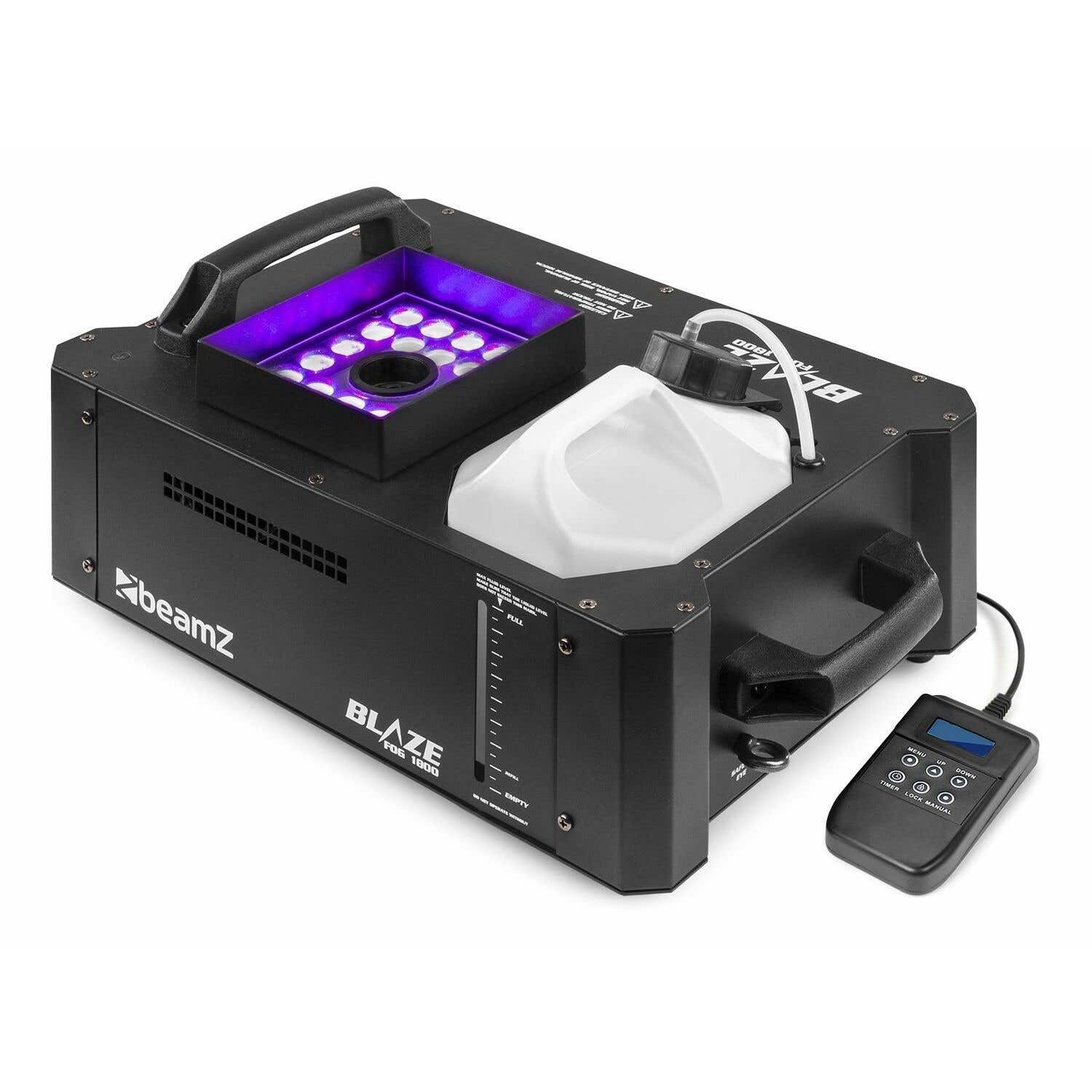 BeamZ BLAZE1800 - Machine à Fumée Verticale et Horizontale RGBA DMX - 1800 Watts