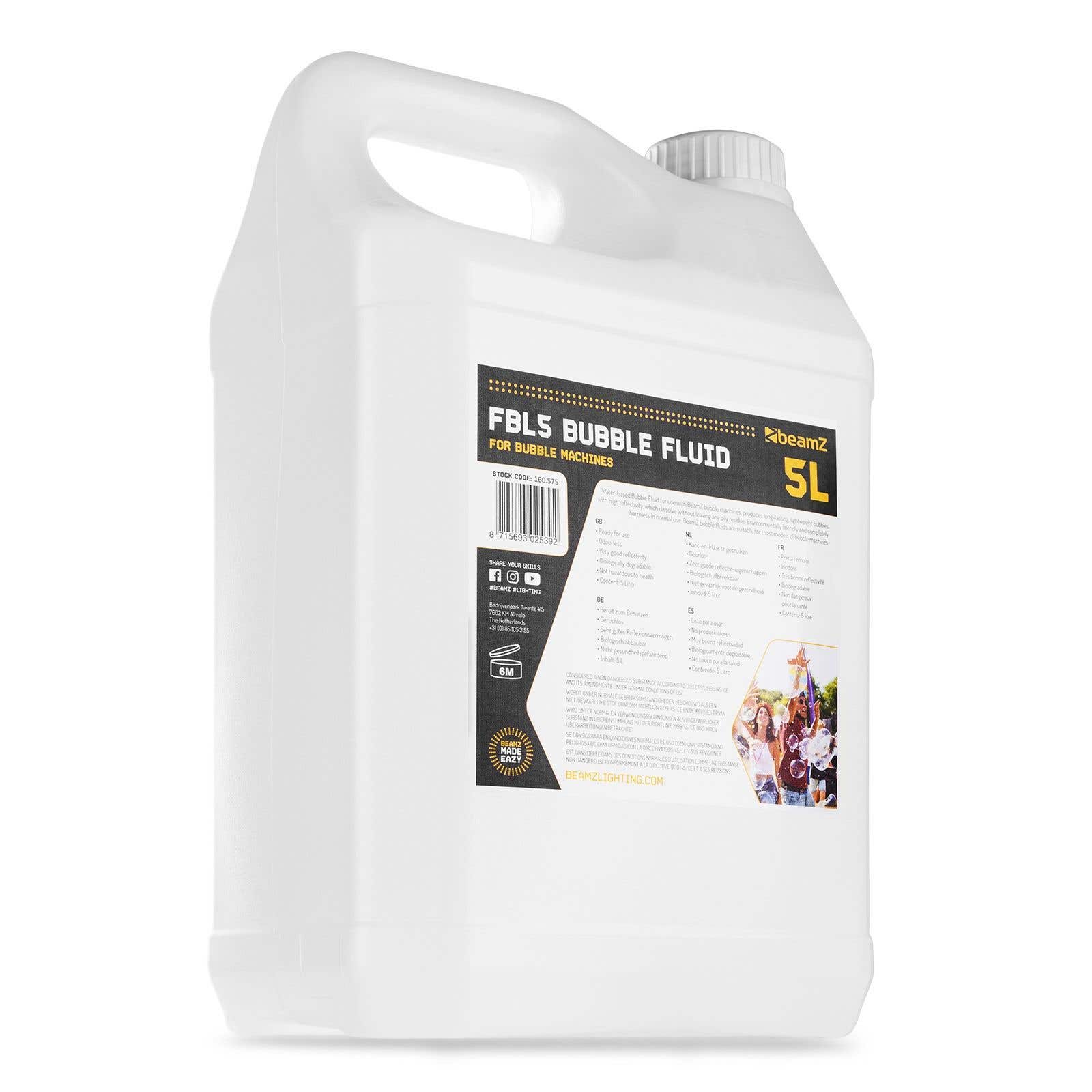 BeamZ FBL5 - Liquide pour Machine à Bulles 5L