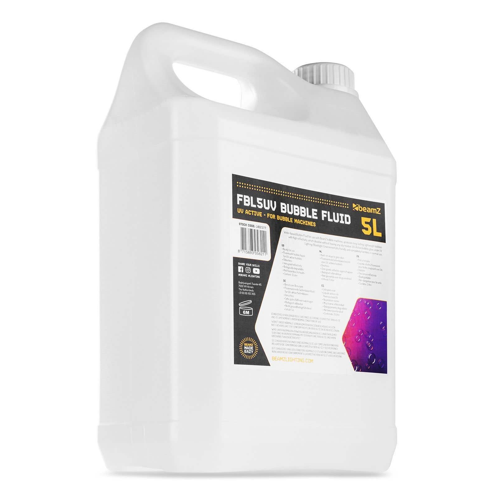 BeamZ FBL5UV - Liquide Fluorescent pour Machine à Bulles 5L