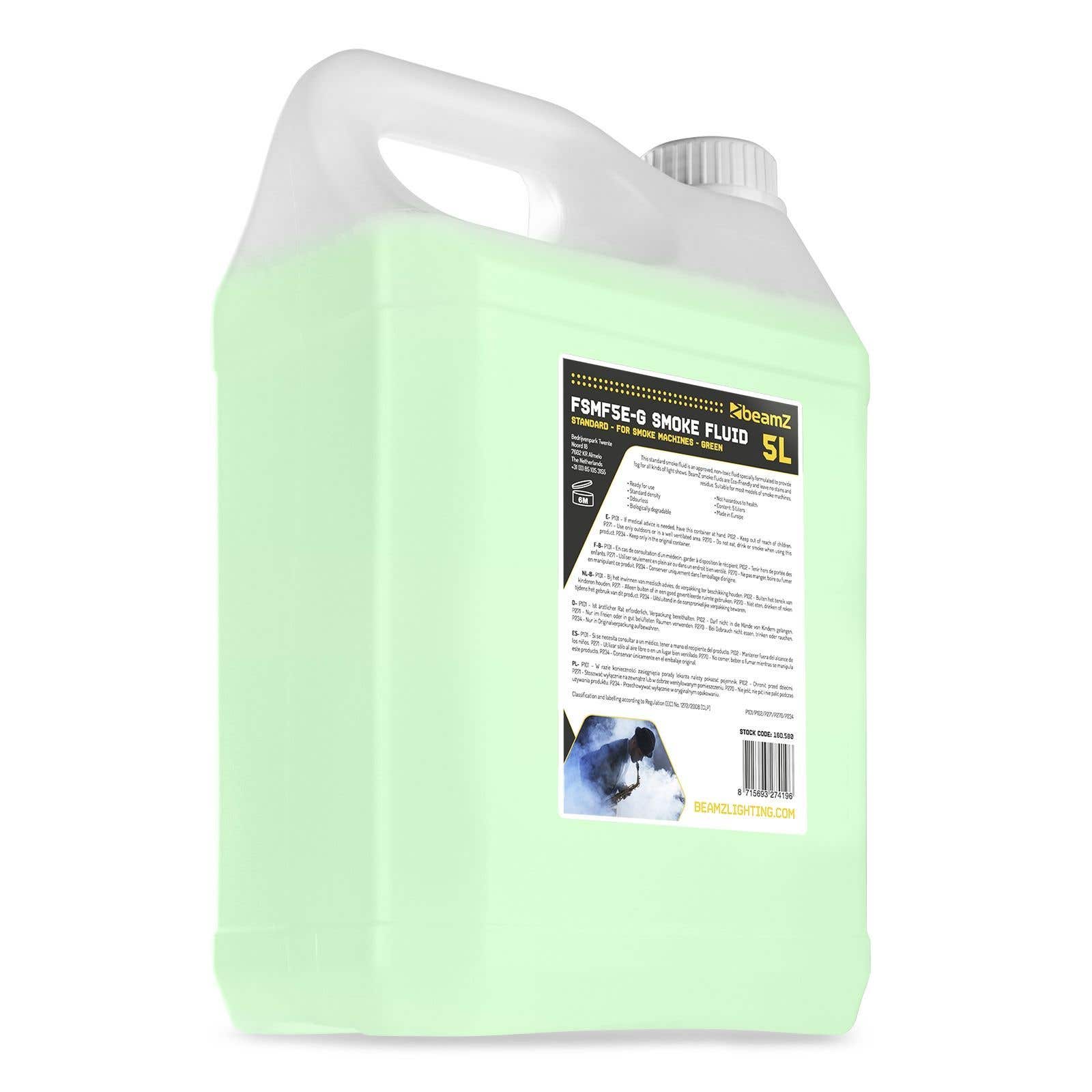 BeamZ FSMF5E-G - Liquide pour Machine à Fumée 5L - Densité Standard