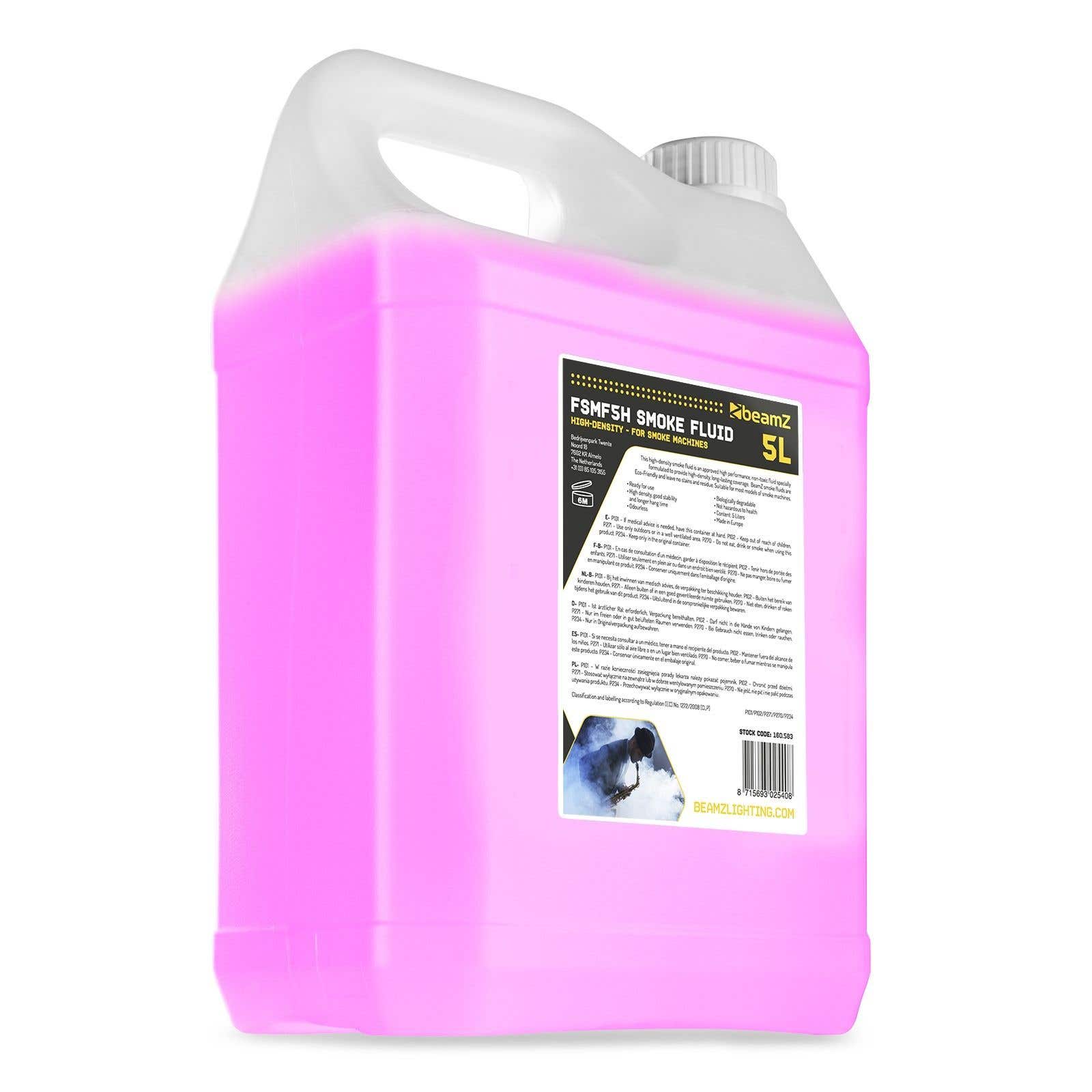BeamZ FSMF5H - Liquide Machine à Fumée 5L - Haute Densité, Temps de Suspension Long