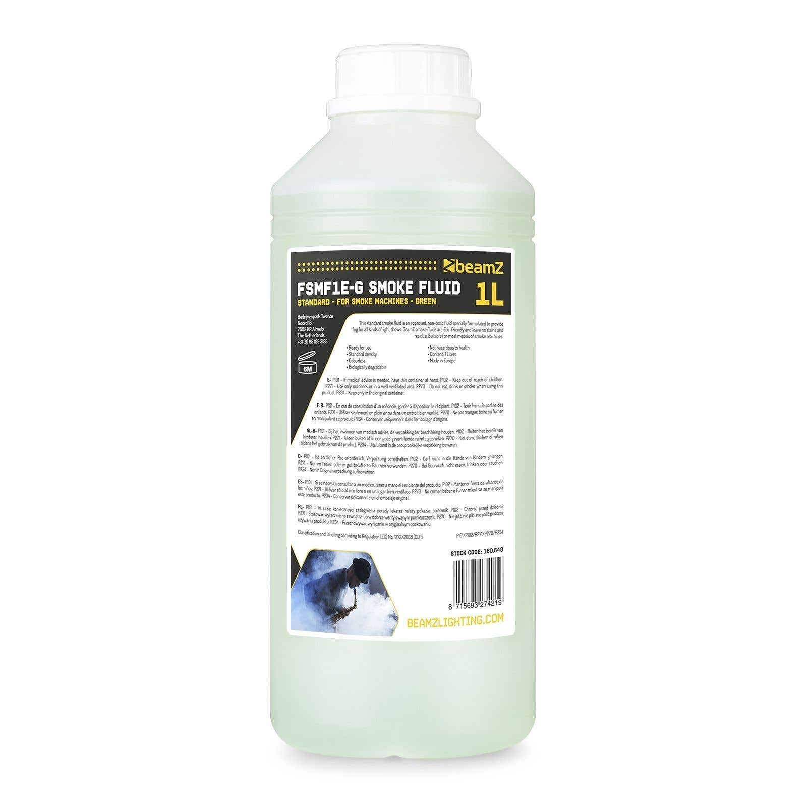 BeamZ FSMF1E-G - Liquide pour Machine à Fumée 1L - Densité Standard