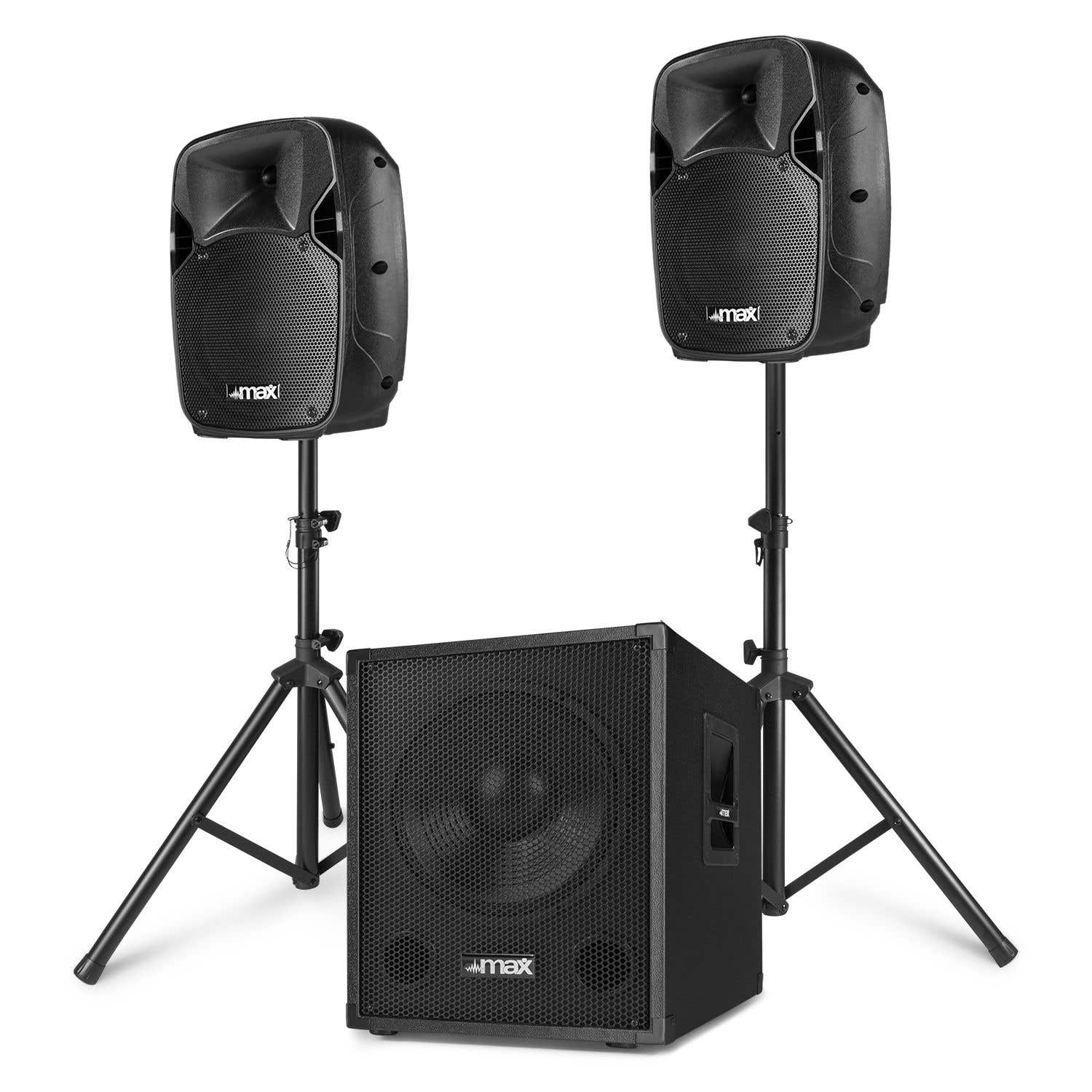 MAX MX700 Système Triphonique Actif 2.1, Subwoofer et Enceintes