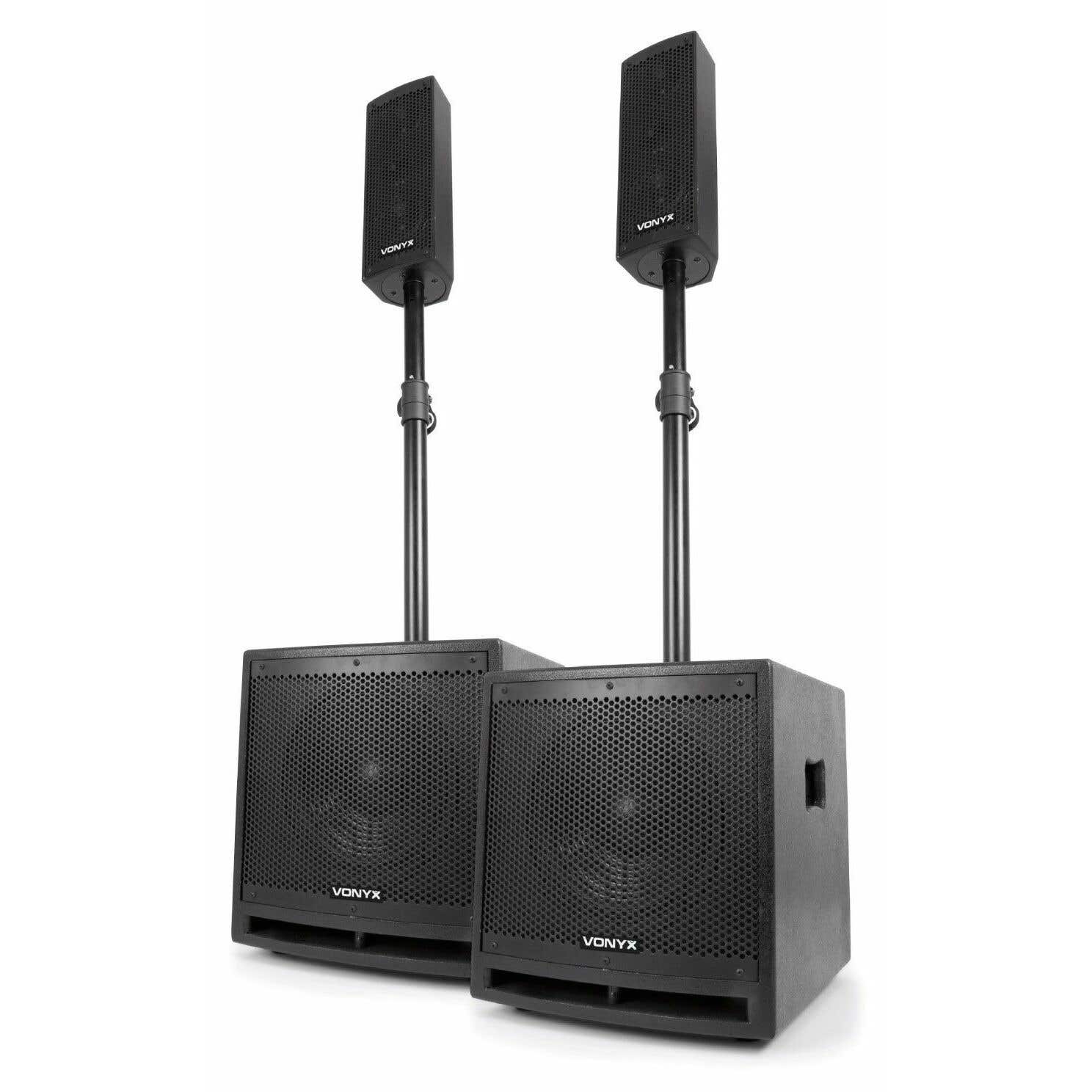 Vonyx VX1000BT - Système Triphonique 2.2, 1000W, BT/MP3/SD/USB/AUX, avec Micro