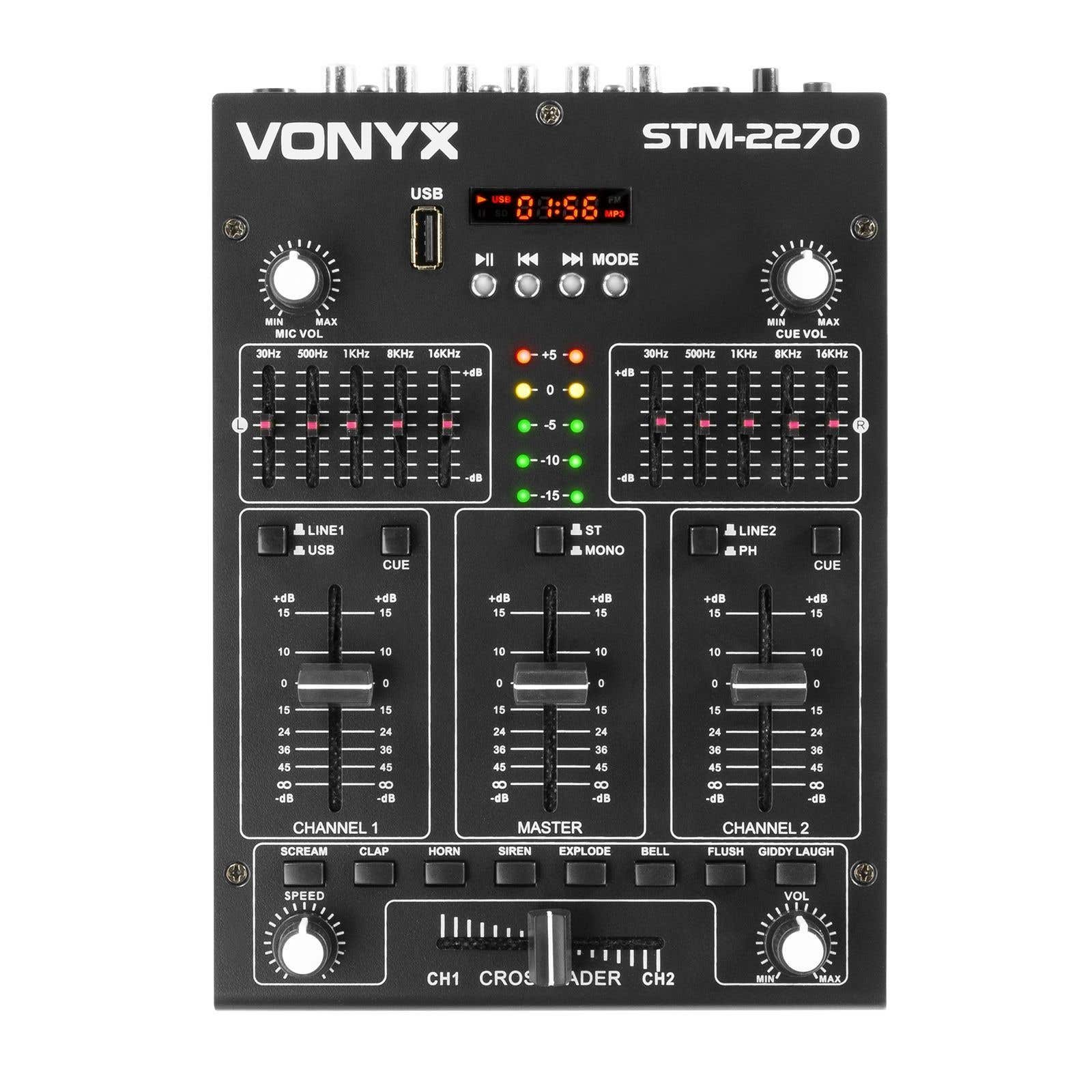 Vonyx STM2270 - Table de Mixage DJ 4 Canaux, Entrée USB, Bluetooth