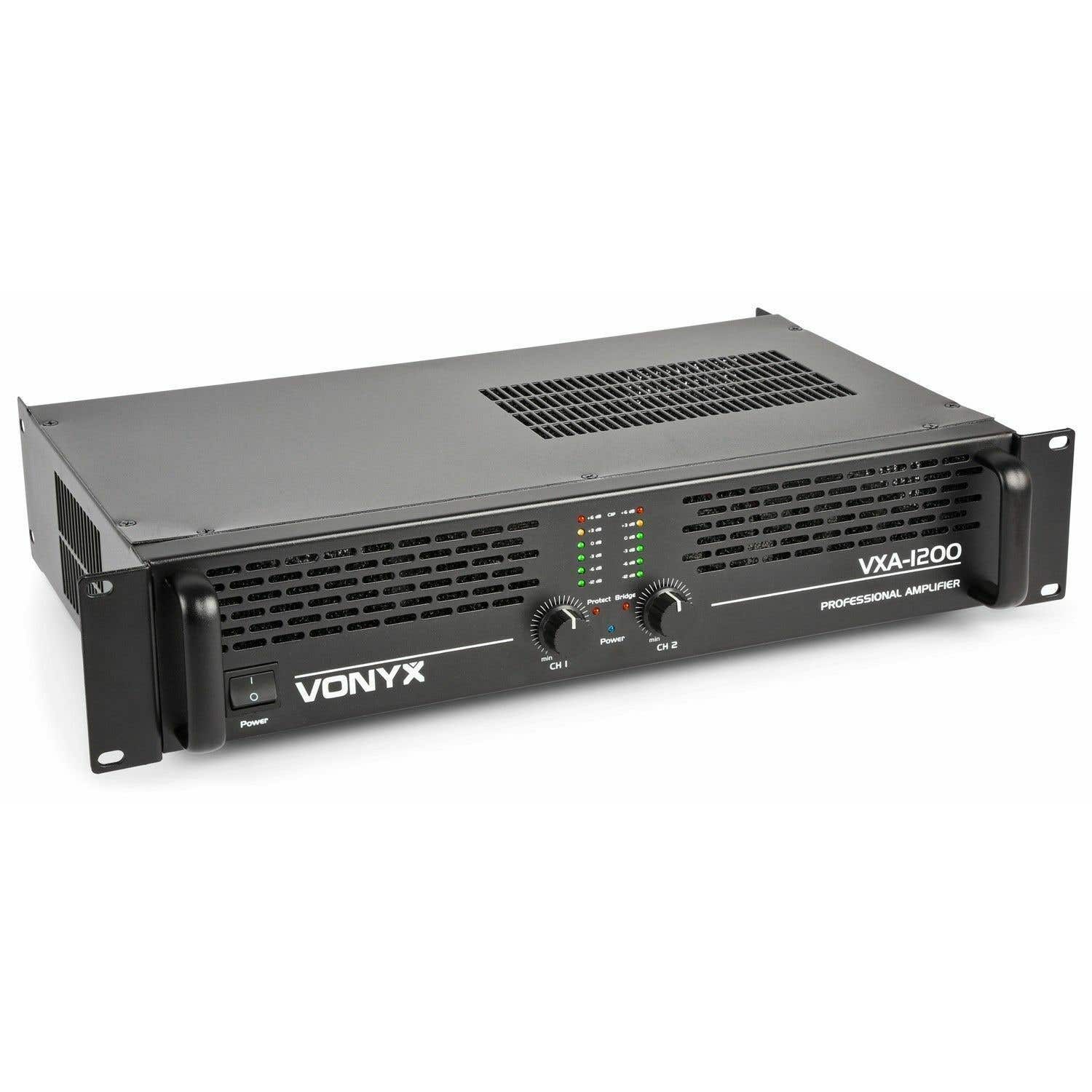 Vonyx VXA-1200 Amplificateur Professionnel, 2x 600 Watts, Connexion en Pont