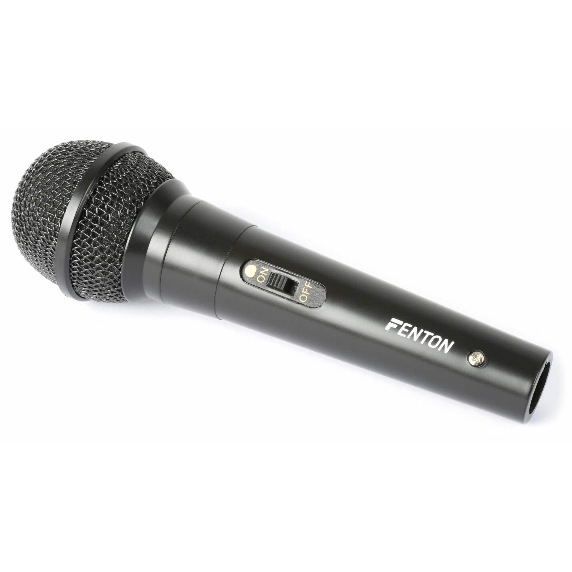 Fenton DM100 - Microphone Filaire avec Cordon de 3 Mètres - Noir