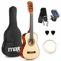 Max SoloArt Pack Guitare Classique Junior 1/4 - Bois Naturel Clair, Enfant 4 à 6 ans