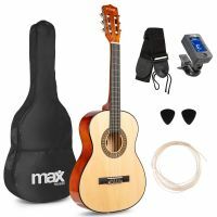 Max SoloArt Pack Guitare Classique Junior 3/4 - Bois Naturel Clair, Enfant 8 à 12 ans