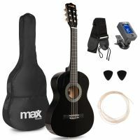 Max SoloArt Pack Guitare Classique Junior 3/4 - Noire, Enfant 8 à 12 ans