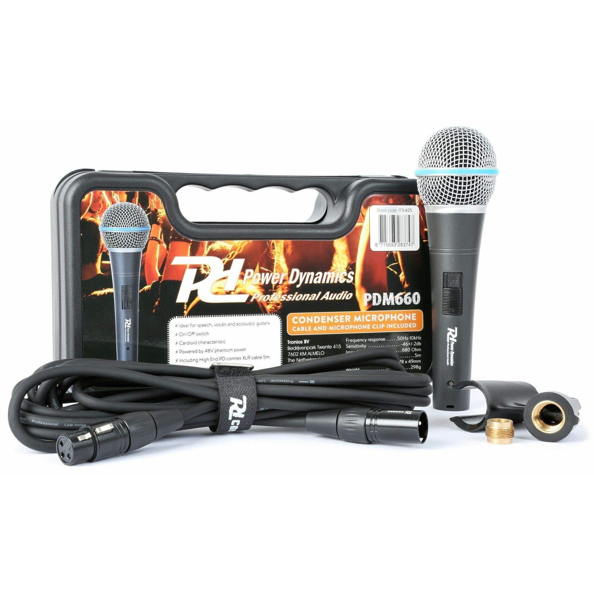 Power Dynamics PDM660 - Microphone à Condensateur - Noir