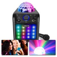 2nde Vie - Vonyx SBS50B-PLUS Enceinte Karaoké avec Microphone et Jelly Ball - Noir