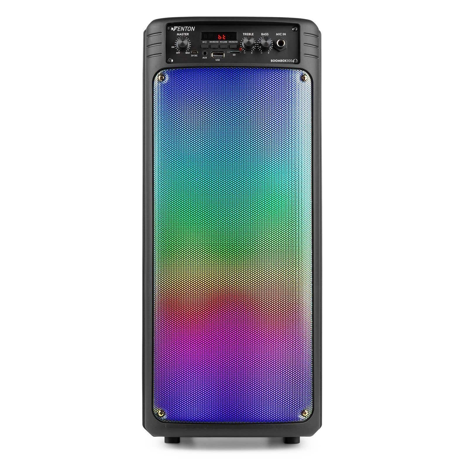 Fenton FT10LED Enceinte Sono Portable LEDs Bluetooth Avec Batterie Intégrée - 450 Watts, Modes