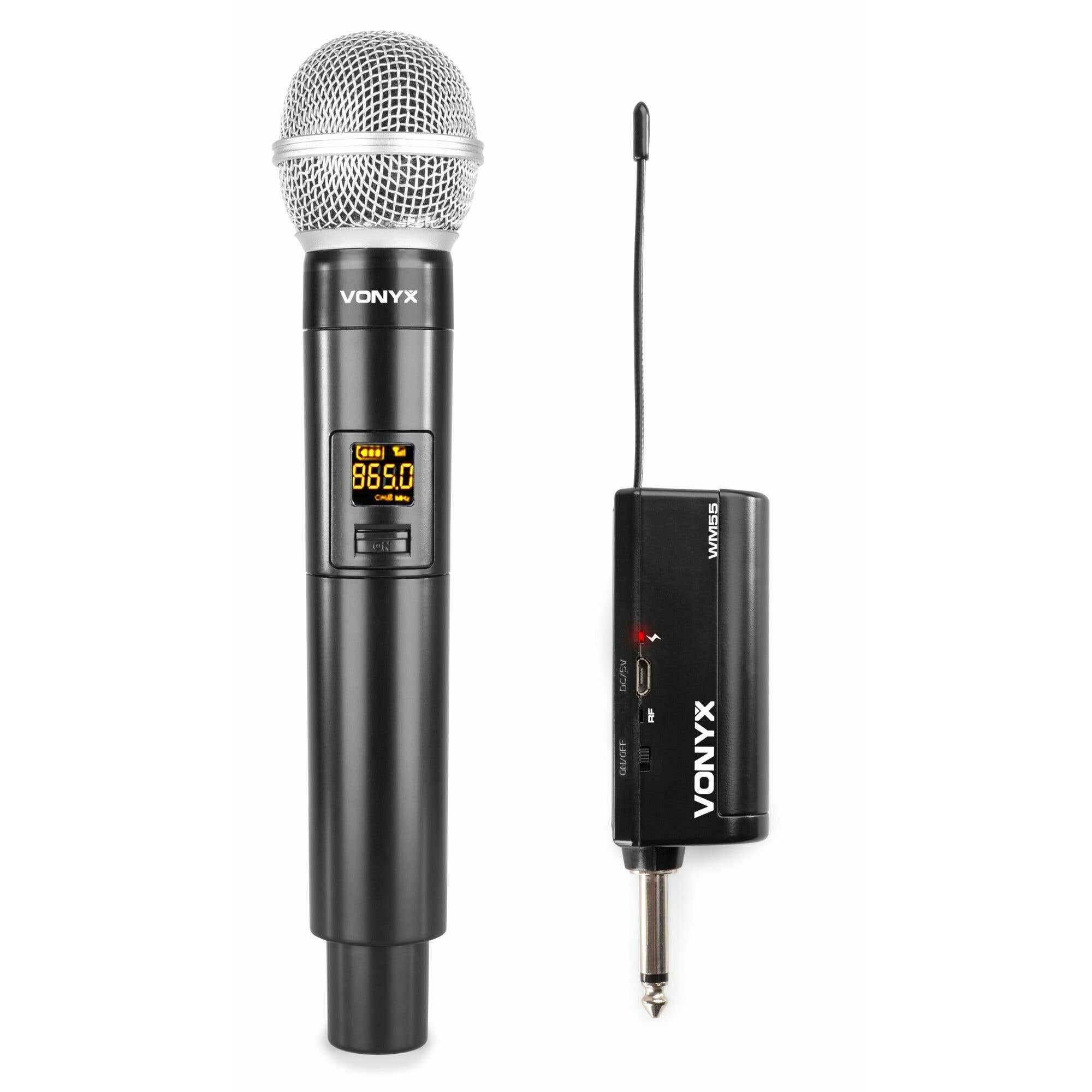 Vonyx WM55 Microphone sur Batterie Plug-and-Play UHF sans Fil