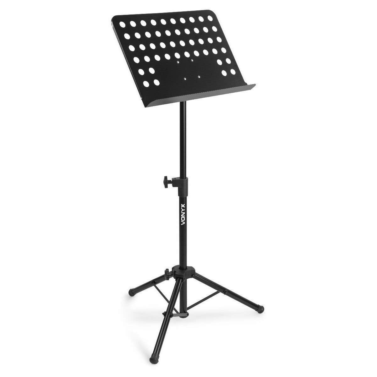Vonyx MSS01 - Pupitre Réglable, 3 Pieds, Robuste, Inclinable et Léger