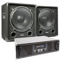 MAX Dark Night 15SUB - Caisson de Basse avec Amplificateur et Câble, Puissance de 2400W