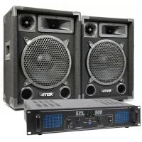 MAX Max10 Ensemble Complet d'Enceintes avec Amplificateur 500W