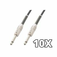 PD Connex Câble Audio Cordon Guitare 10 x 3m Jack 6,35 Mâle Mono/Jack 6,35 Mâle Mono