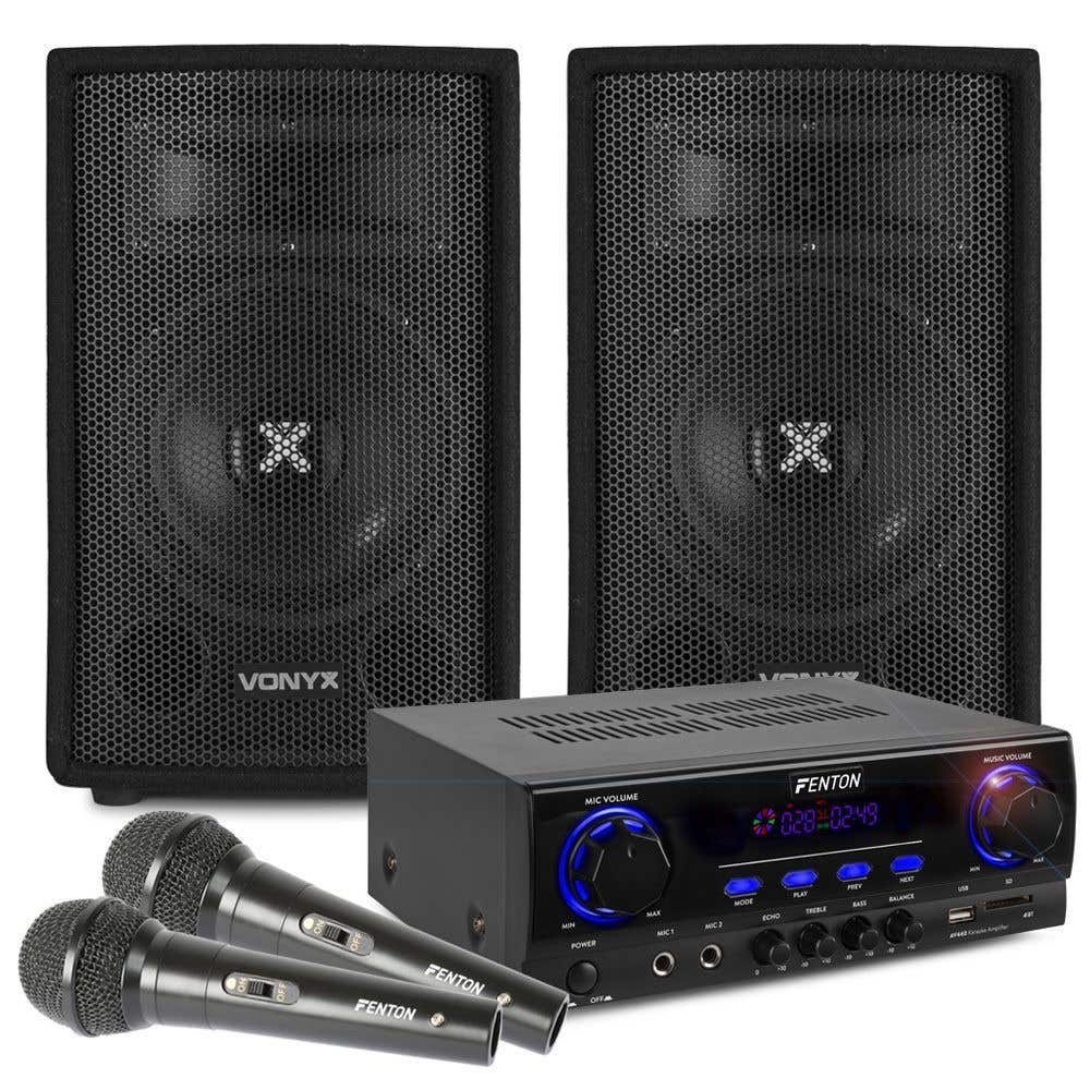 Kit Complet Enceintes avec 2 Microphones et Câbles