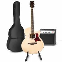 Max ShowKit - Guitare Électro-Acoustique Pack Débutant Ampli 40 Watts et Stand - Couleur Érable