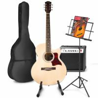 Max ShowKit - Guitare Électro-Acoustique Pack Débutant Ampli 40 Watts, Stand et Pupitre - Couleur Érable