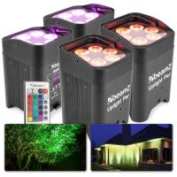 BeamZ BBP96 - Lot de 4 Projecteurs PAR LED sur Batterie Longue Durée RGBAW-UV DMX - 72 Watts