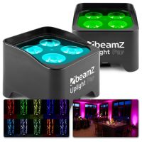 BeamZ BBP90 - 2x Projecteurs d'Ambiance sur Batterie 4 x 4 Watts RGB-UV - Noir