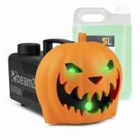 Pack Machine à Fumée Citrouille Halloween & Liquide Supplémentaire 5L - Rires Diaboliques et Effets Lumineux