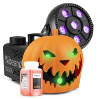 BeamZ Halloween smoke machine party set - With snap-on pumpkin - LED blacklight and light effects