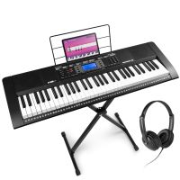 Max Rhapsody61M - Clavier Électronique 61 Touches Semi Lourdes, avec casque audio et stand - Module MP3 / MIDI