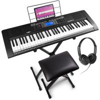 Max Rhapdosy61M - Clavier Électronique 61 Touches Semi Lourdes, Pack complet - Module MP3 / MIDI