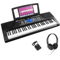 Max Rhapsody61P - Clavier Électronique 61 Touches Semi Lourdes, avec Casque Audio et Pédale de Sustain Inclus, Haut-Parleurs Stéréo - Clavier MIDI