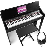 Max RhapsodyDP61 - Piano Électronique 61 Touches Semi Lourdes avec Meuble en Bois, Casque audio et Banc inclus - Clavier MIDI