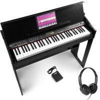 Max RhapsodyDP61 - Clavier Électronique 61 Touches Semi Lourdes avec Meuble en Bois, Casque audio et Pédale de Sustain inclus - Clavier MIDI