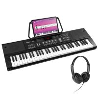 Max KB15 - Clavier Électronique 61 Touches pour Enfant avec Micro & Batterie Longue Durée, Casque Audio Inclus