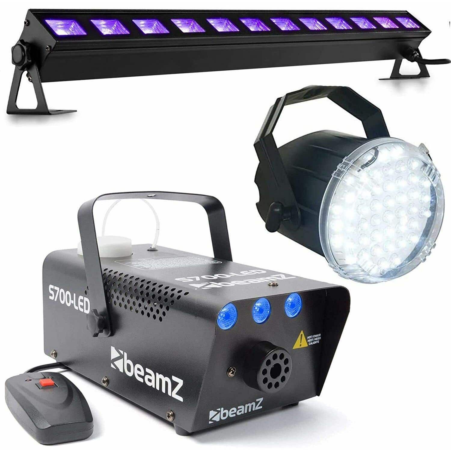 BeamZ Pack Complet Halloween avec Machine à Fumée à Effet de Glace, Stroboscope LED