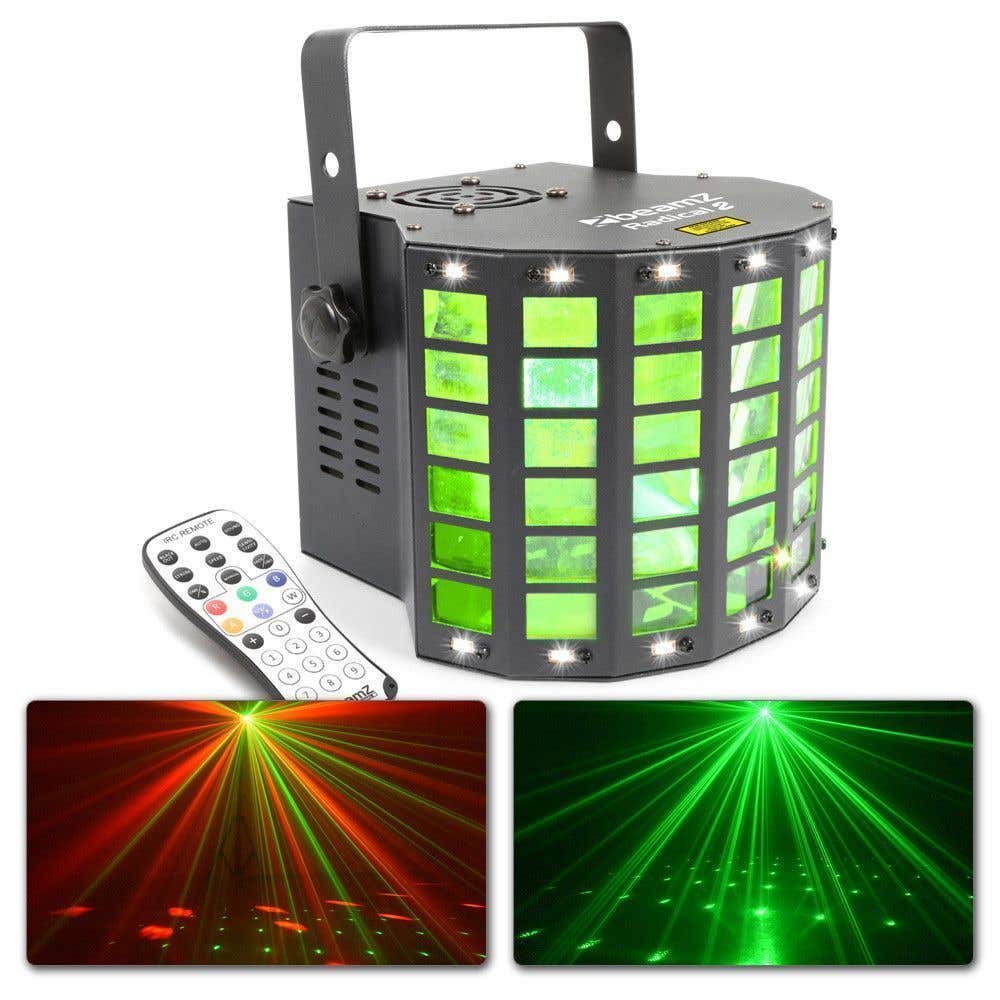 Beamz Radical II Derby Strobe 3 en 1 - Jeu de lumière avec laser 