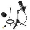 Vonyx CM300B - Microphone Streaming avec trépied - Noir