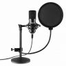 Vonyx CMTS300 - Microphone Streaming avec Socle - Noir