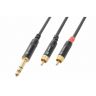 PD Connex Câble audio cordon jack 6,35 mâle stéréo / 2 x rca mâle - 1,5m
