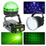 Kit d'éclairage complet BeamZ avec laser, jeu de lumière jelly ball et stroboscope